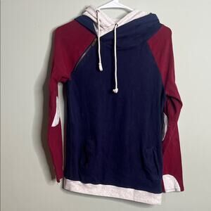 Ampersand Avenue Blue Burgundy Hoodie XS